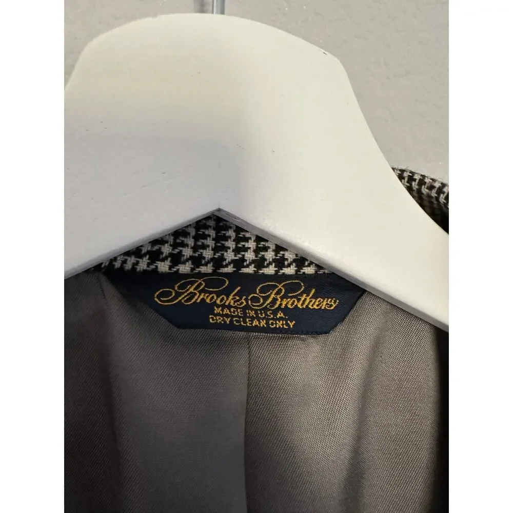 Vintage Brooks Brothers Plaid Camel Hair Sport Coat size 44 short